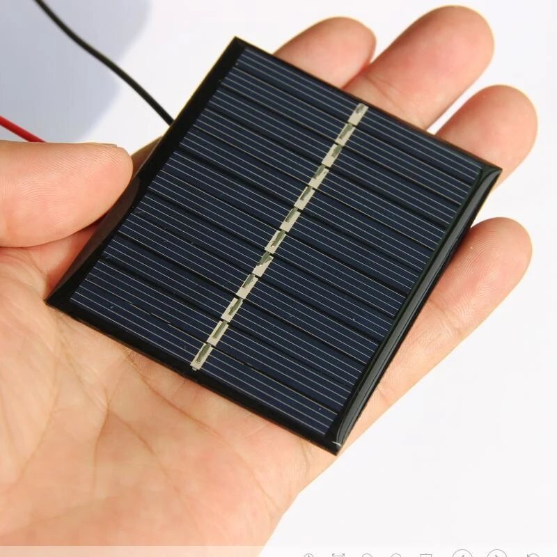 BUHESHUI Wholesale 95MA 6V Solar Cell Wire/Cable DIY Solar Panel Charger For 3.7v Battery Study 100pcs 60*70MM