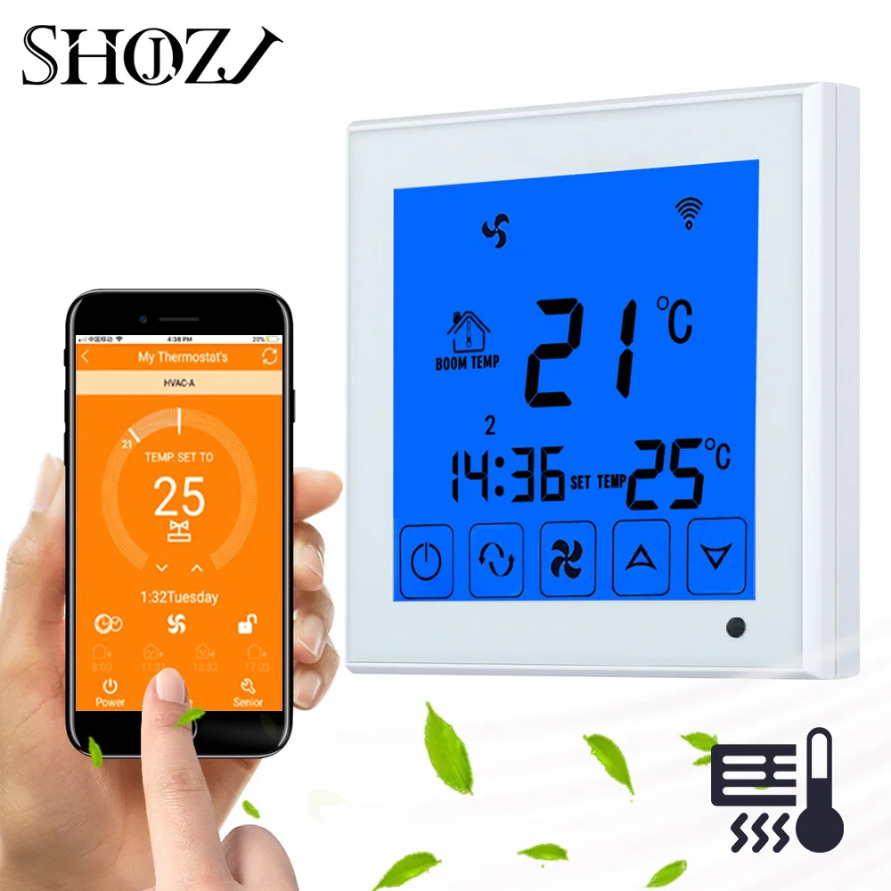 

APP WiFi 2p 4p programmable Smart Central Air Conditioner Temperature Controller Fan Coil Thermostat for Air Conditioning SHOJZJ