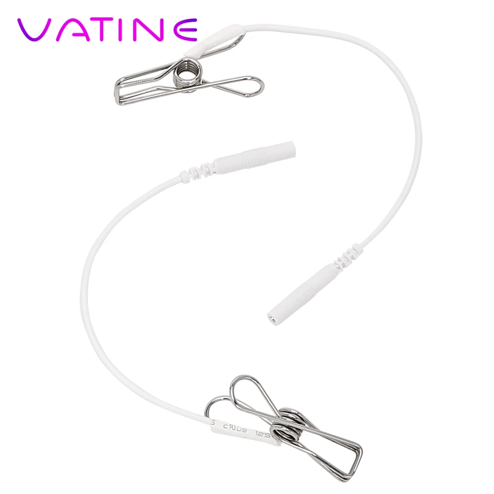 VATINE 1 Pair Electric Shock Nipple Clips Nipple Clamp Accessories Electro Breast Massger Adult Game Sex Toys for Women Men