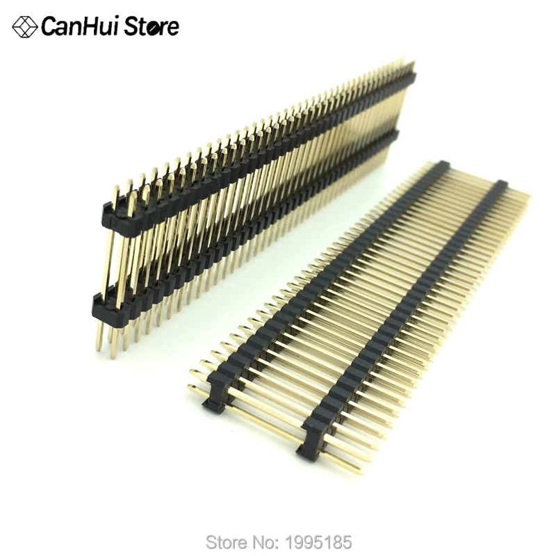 2.54mm Double plastic Double Row Male 40P PCB Board Pin Header Connector Pinheader 2*40p Long 21mm 23mm 35mm 25mm 30mm