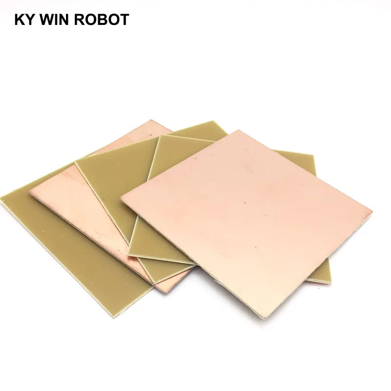 5 pezzi FR4 PCB singolo lato placcato rame piastra Kit PCB fai da te circuito laminato 10x10cm