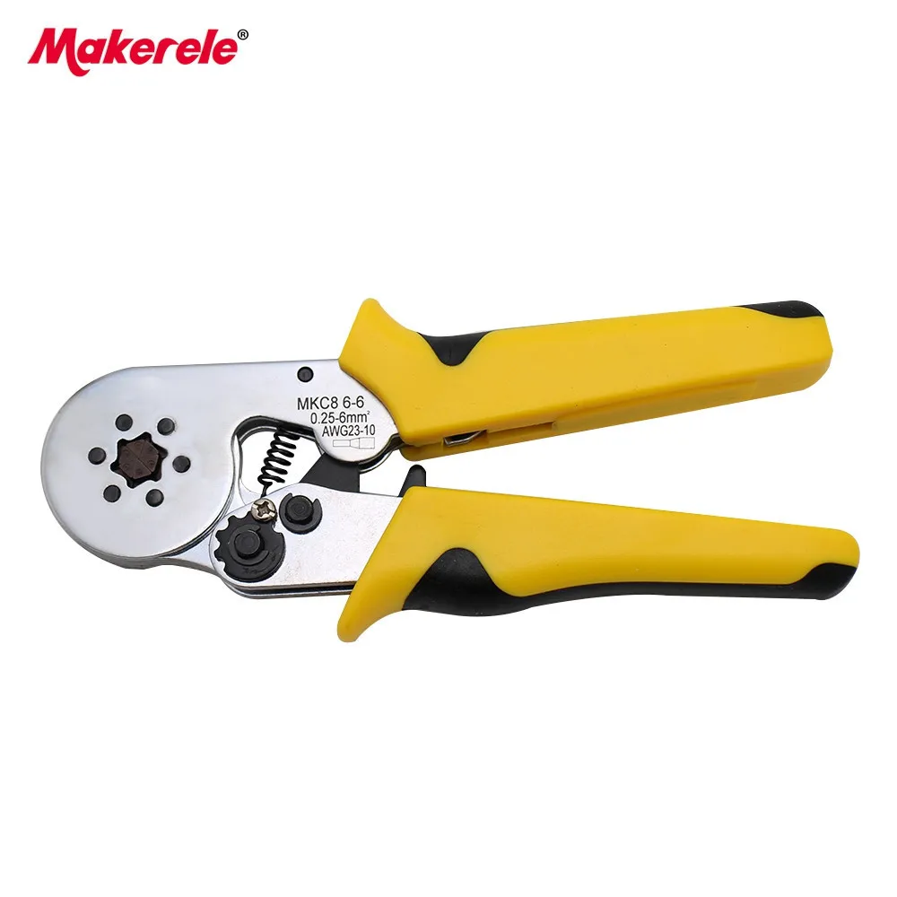 

Crimping tool HMC8 6-6 mini-type ratcheting crimper self-adjustable 0.25-6mm2 lug terminal crimper for wire-end ferrules