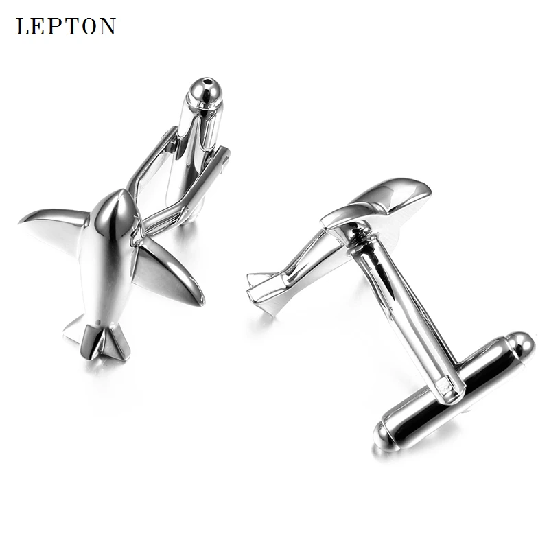 Hot Sale Real Tie Clip Matel Plane Cufflinks For Mens Lepton Fashion AirPlane Design Cuff links Mens Shirt Cuffs Cufflink Gift