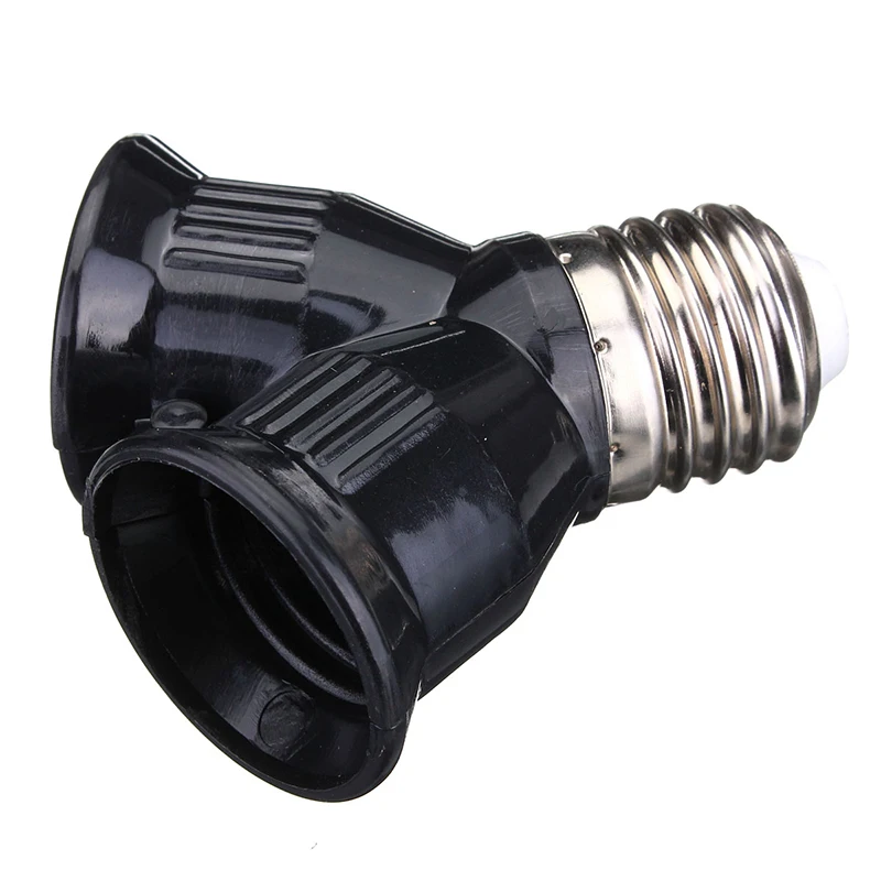 Black New E27 Base to 2 Screw Light Lamp Bulb Socket Converter Splitter Adapter LED Holder