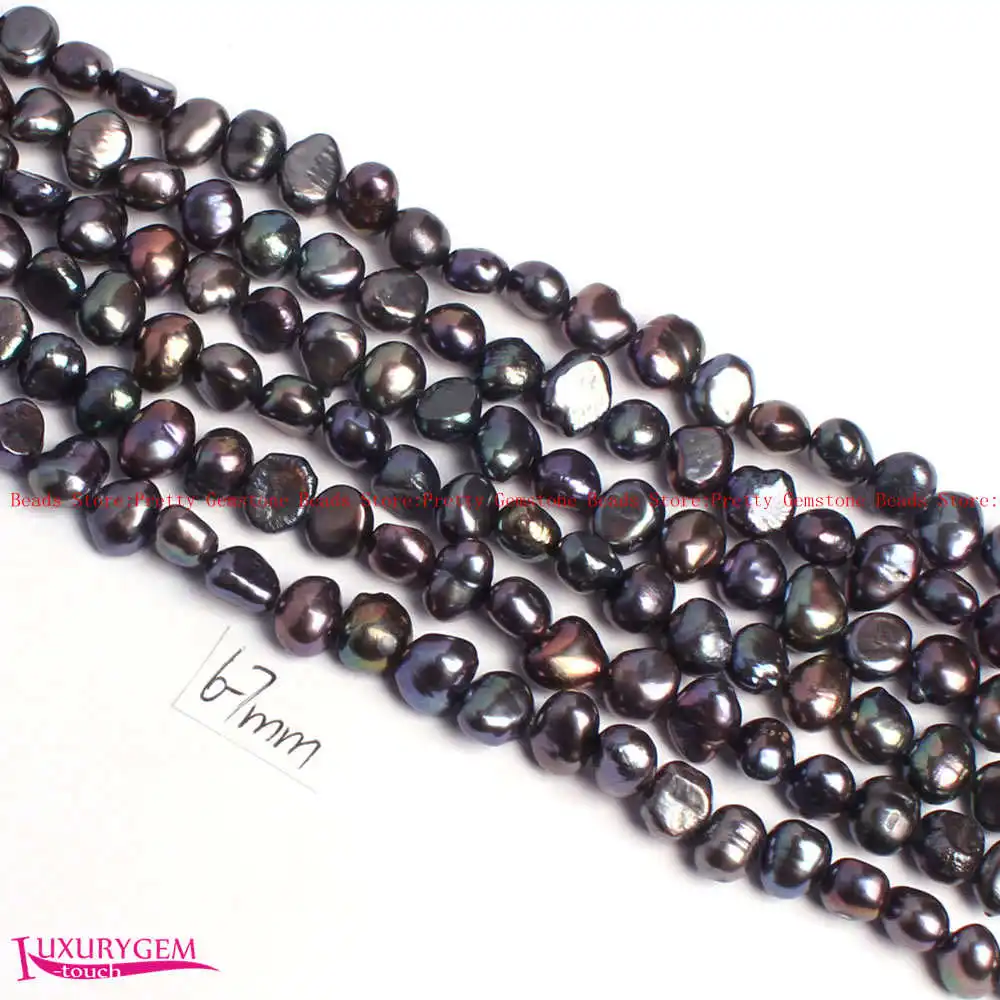 6-7mm 15Color Natural Freshwater Pearl Irregular Shape DIY Beads Strand 14\