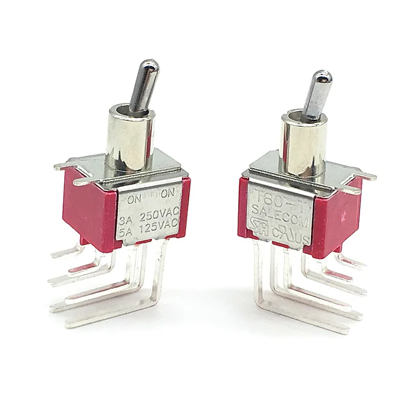 Miniature Latching Toggle Switch T80-T ON ON 6 pins DPDT 2 Position 3A/250V 5A/125V 6mm T8012L