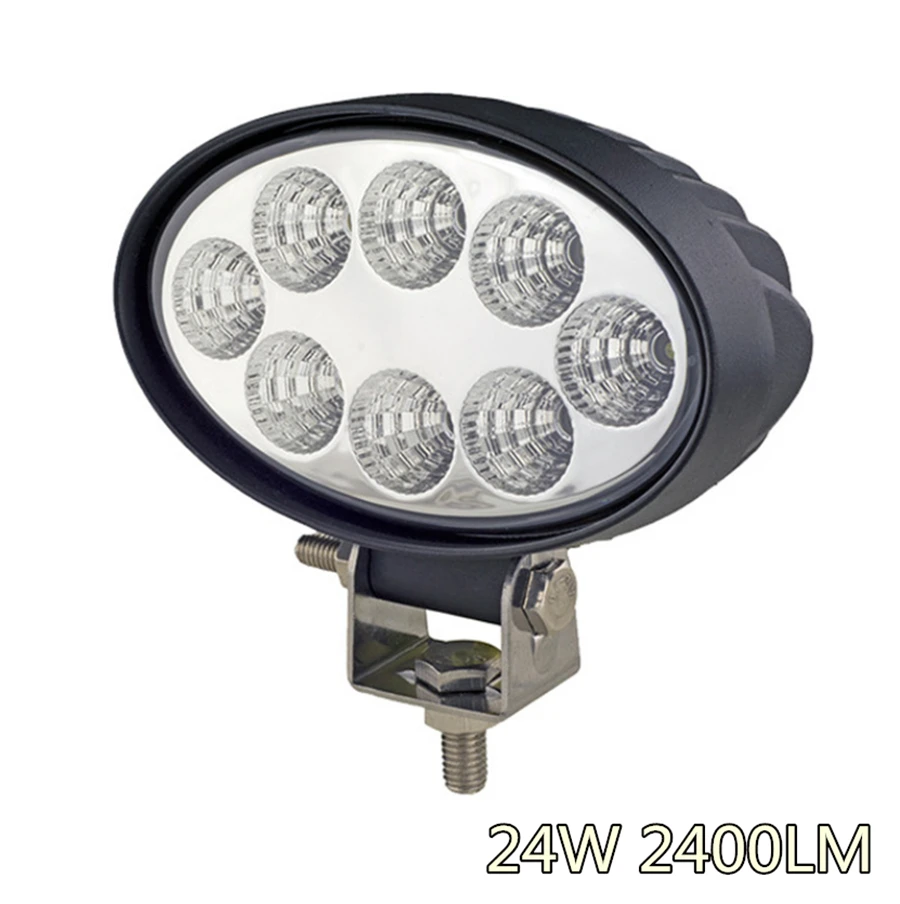 

1 Pair 2000LM LED Oval Driving Light 24W Offroad Flood Work Lights for SUV Truck