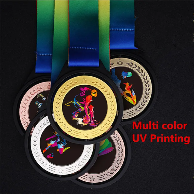 10pcs Cheap Custom Metal Rotatable Medallion Medal Emblem hiking rewards sport souvenir  personalized Prize Favors UV printing