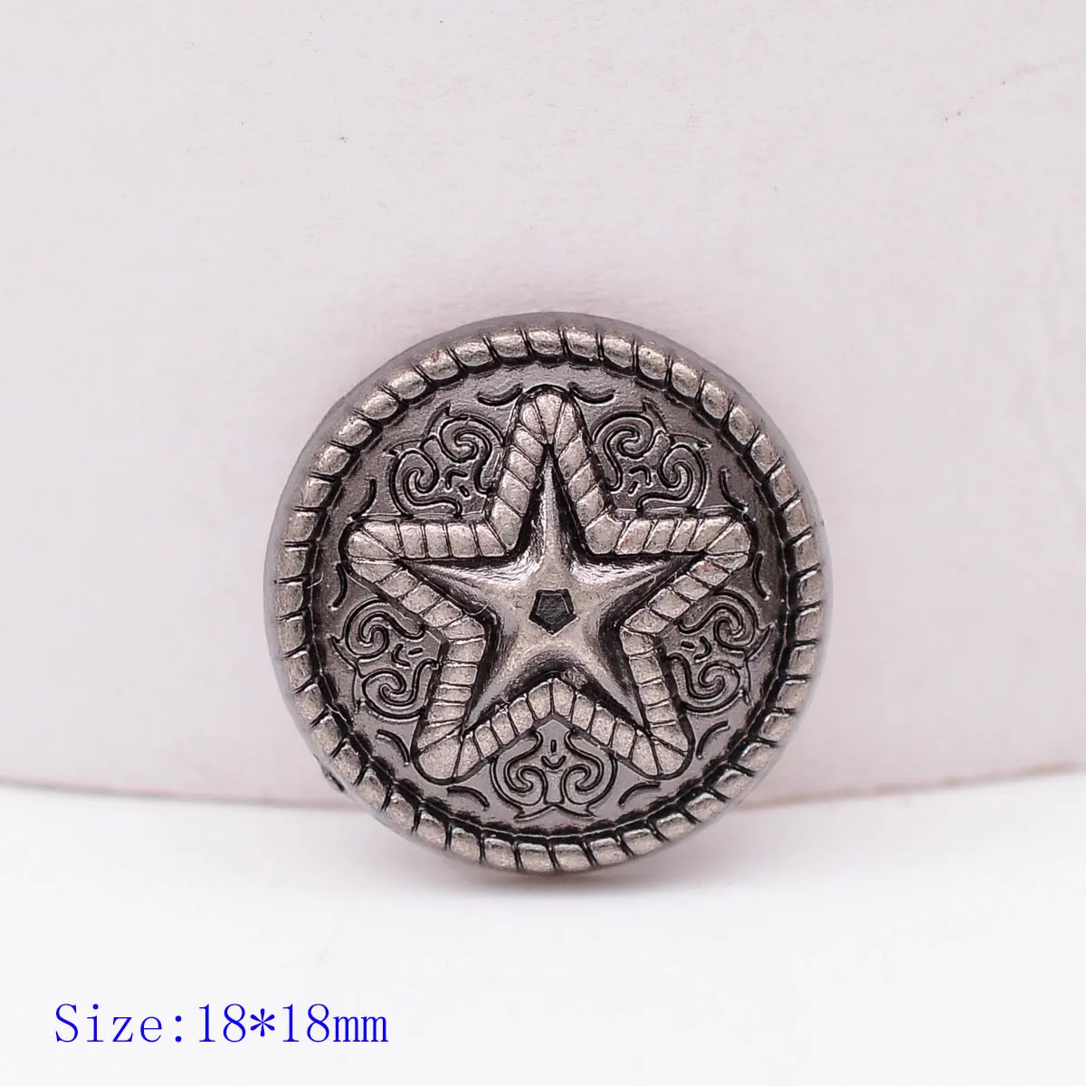 10X 18mm Antique Sliver Western Engraved Ranger Star Leathercraft Belt Conchos