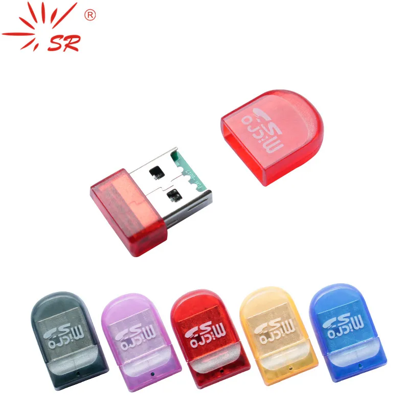 SR Transparent Pinkie Style Micro SD Card Reader USB 2.0 Flash Lector Memory OTG Adapter Drive for PC Laptop Accessories