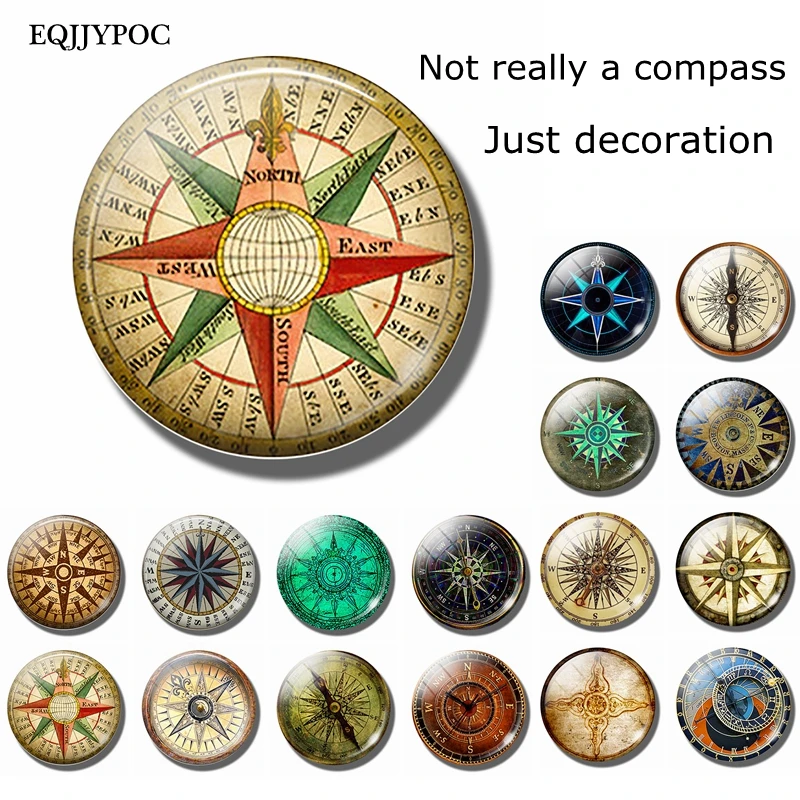 Retro Compass Fridge Magnets Removable Steampunk Style Magnetic Whiteboard Message Refrigerator Stickers Not Really A Compass