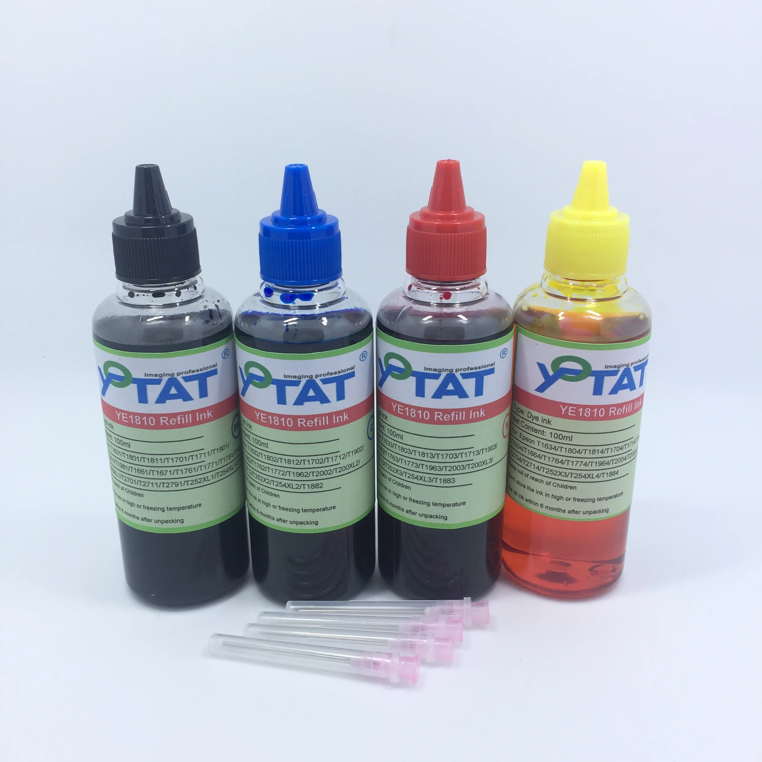 100ml Dye Refill Ink Compatible for Epson T1631 T1801 T1811 T1781 T1791 T2001 T200XL T2701 T2711 T2791 T252XL1 T254XL T1881 ink