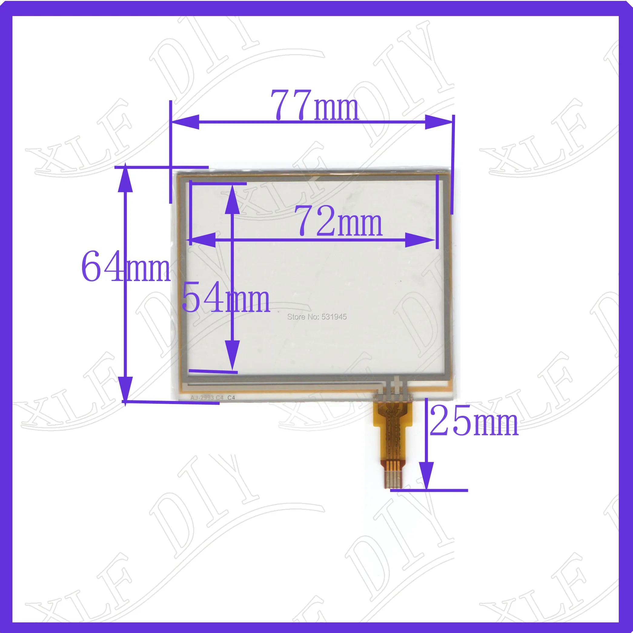 ZhiYuSun 77*64mm 3.5inch touch screen  77mm*64mm resistance screen  Digital general touch screen  this is compatible