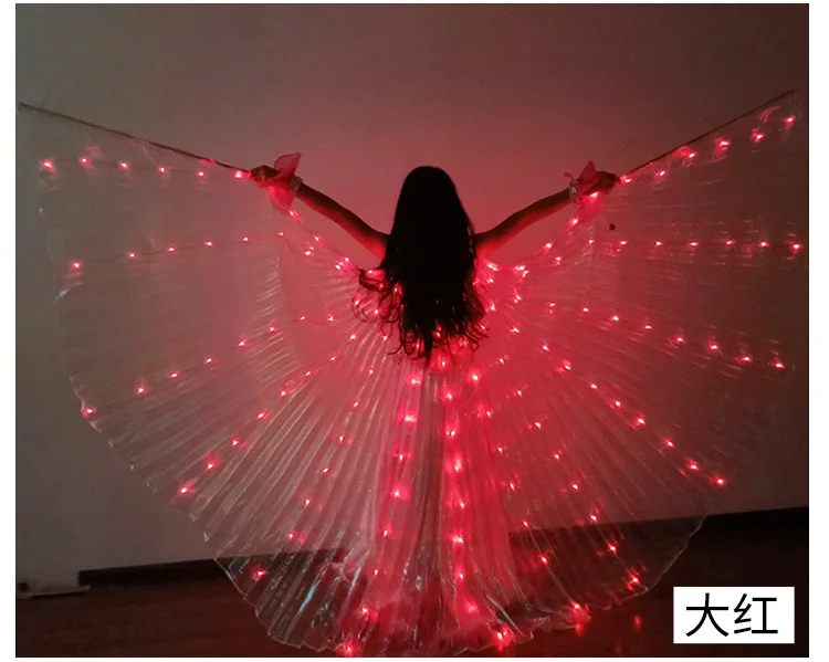 Ruoru Girls Colored Belly Dance LED Wings White Rainbow Children Kids Led Isis Wings Bellydance Performance Dancing Accessories