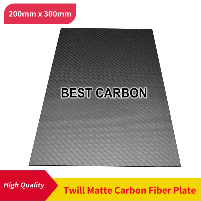 Free Shipping 200mm x 300mm 3K Twill Matte 100% Carbon Fiber Plate, laminate plate, rigid plate , car board , rc plane plate