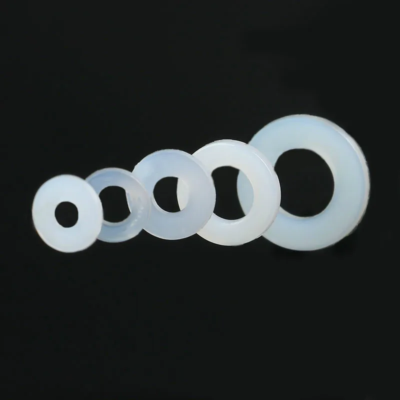 100Pcs Plastic Nylon Insulation Flat Washer DIN125 ISO7089 M3 M4 M6 M8 Washer Plated Flat Spacer Seals Washer Gasket Ring NL03