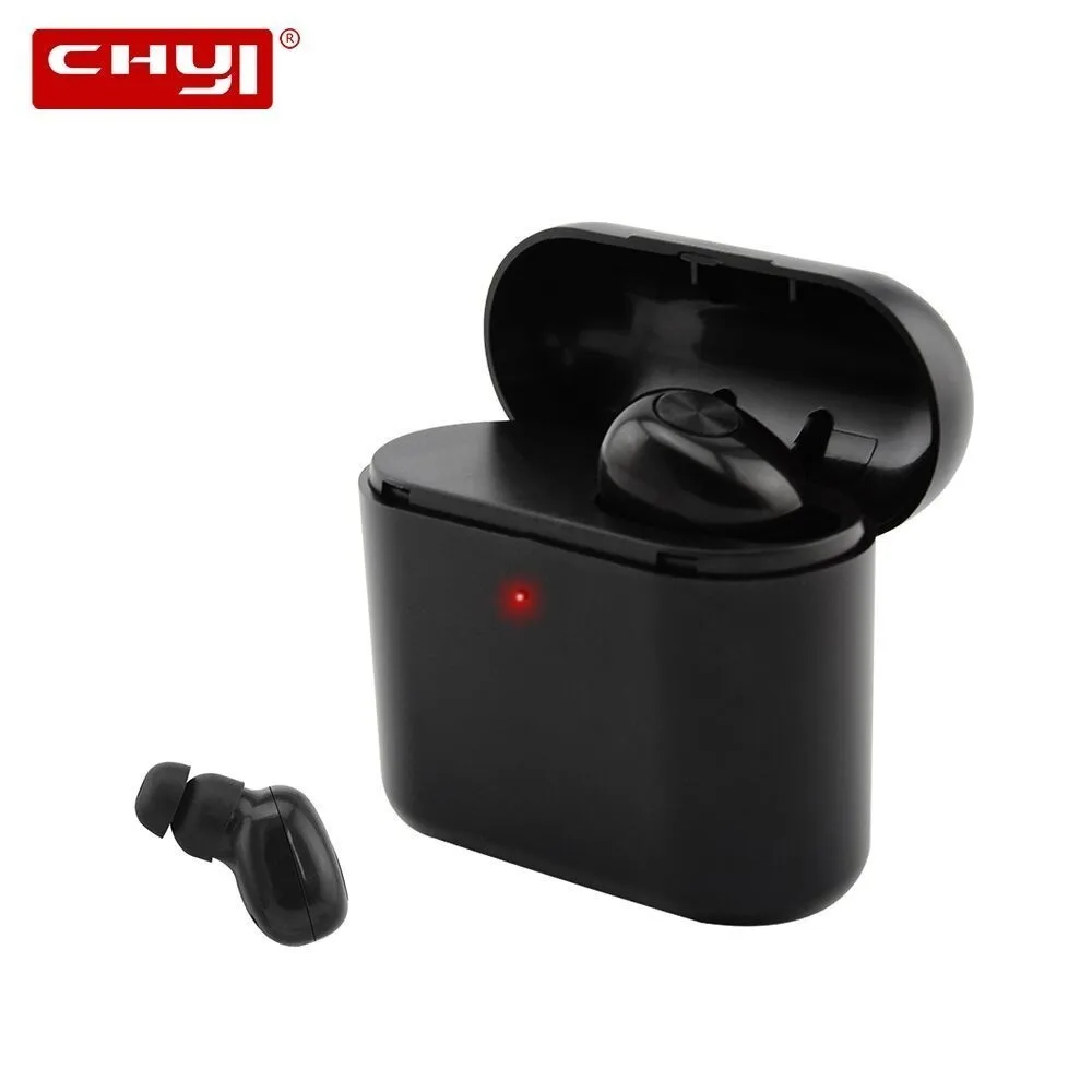 

CHYI New Invisible Wireless Bluetooth Earphone Mini for Phone with 300 mAh Charging Box Portable