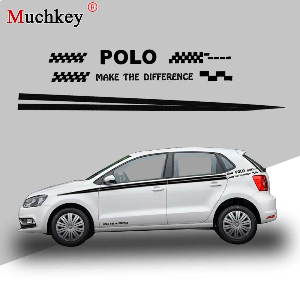 

For Volkswagen VW POLO Car Side Body Sticker For Hatchback Sedan SUV Pickup Truck Decals DIY Car Decoration Car Sticker 280cm