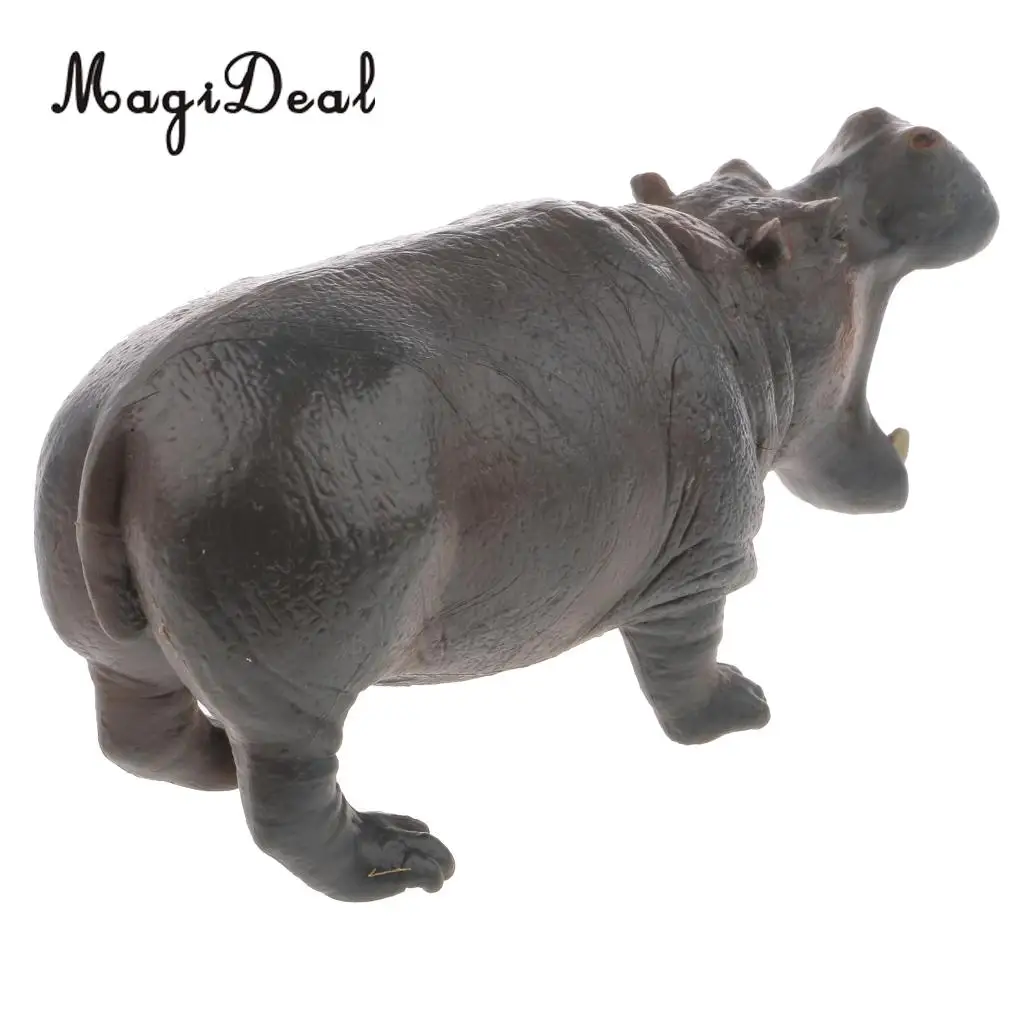 MagiDeal 1Pc Realistic Hippopotamus Wild Wildlife Zoo Animal Figurine Model Action Figure for Kids Story Telling Props Toy Gift