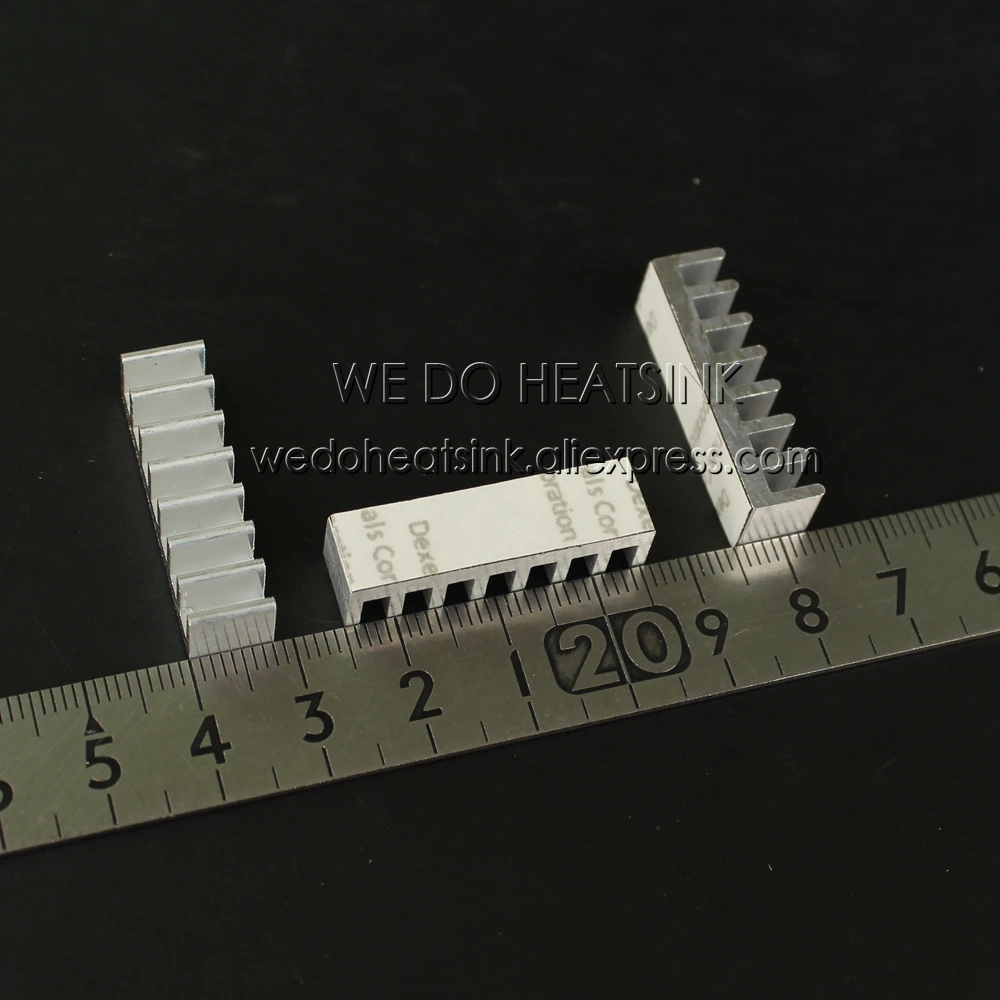 50pcs 8x30x8mm DIY Extruded Heat Sink With Thermal Tape Aluminium Heatsinks Cooling For DIP