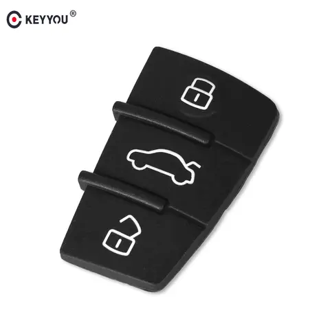 KEYYOU 3-knappars ersättningsnyckelfodral med gummidyna för Audi A3 A4 A5 A6 A8 Q5 Q7 TT S LINE RS fjärrnyckelfodral 8 best sales Audi A3-nyckel - №1