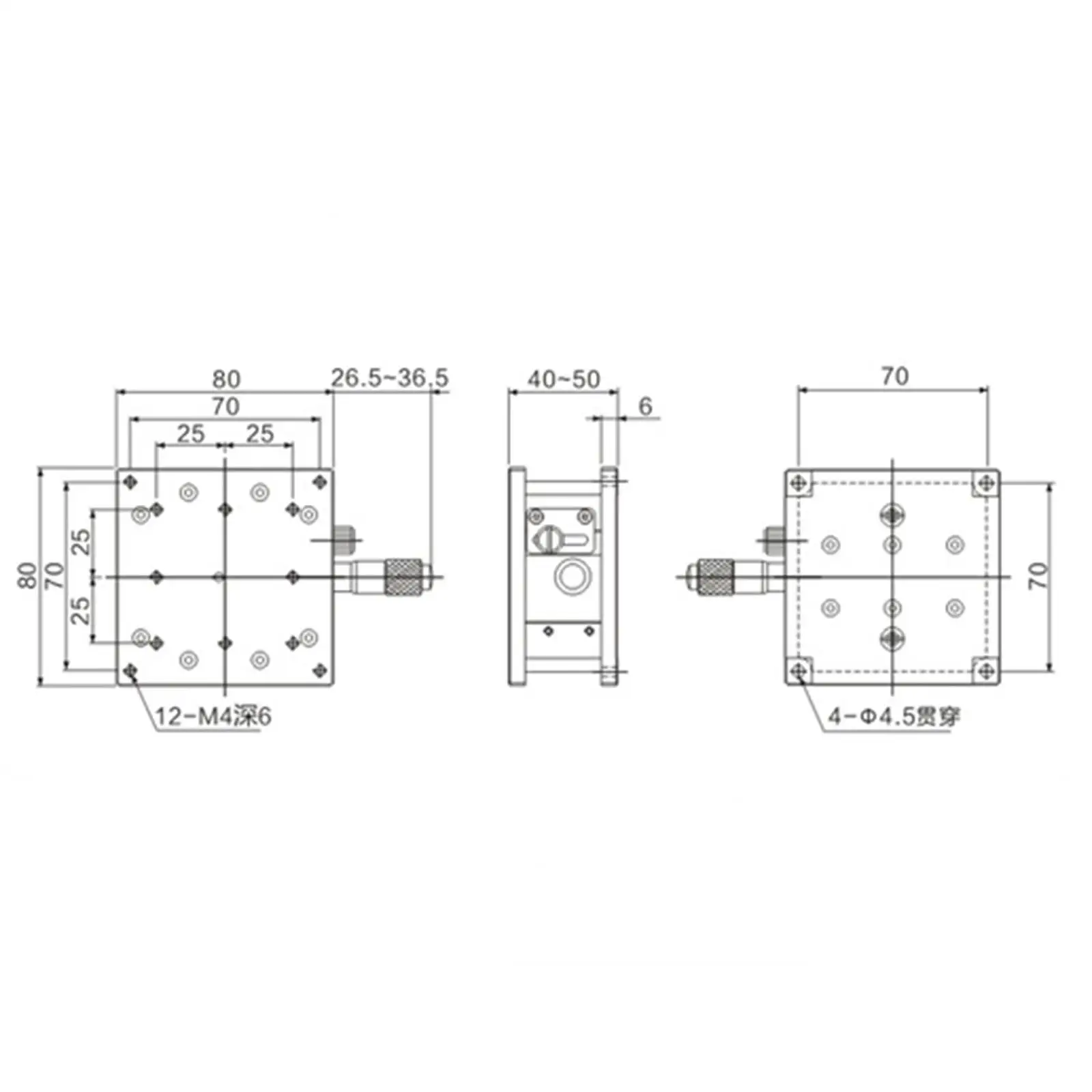 LZ80-2 Z Level Axis 80X80MM Platform Bearing Linear Stage Load 88.2N Two Guide