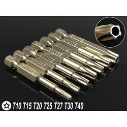 Mèches de tournevis magnétiques à 5 points, étoile, Torx, 1/4 