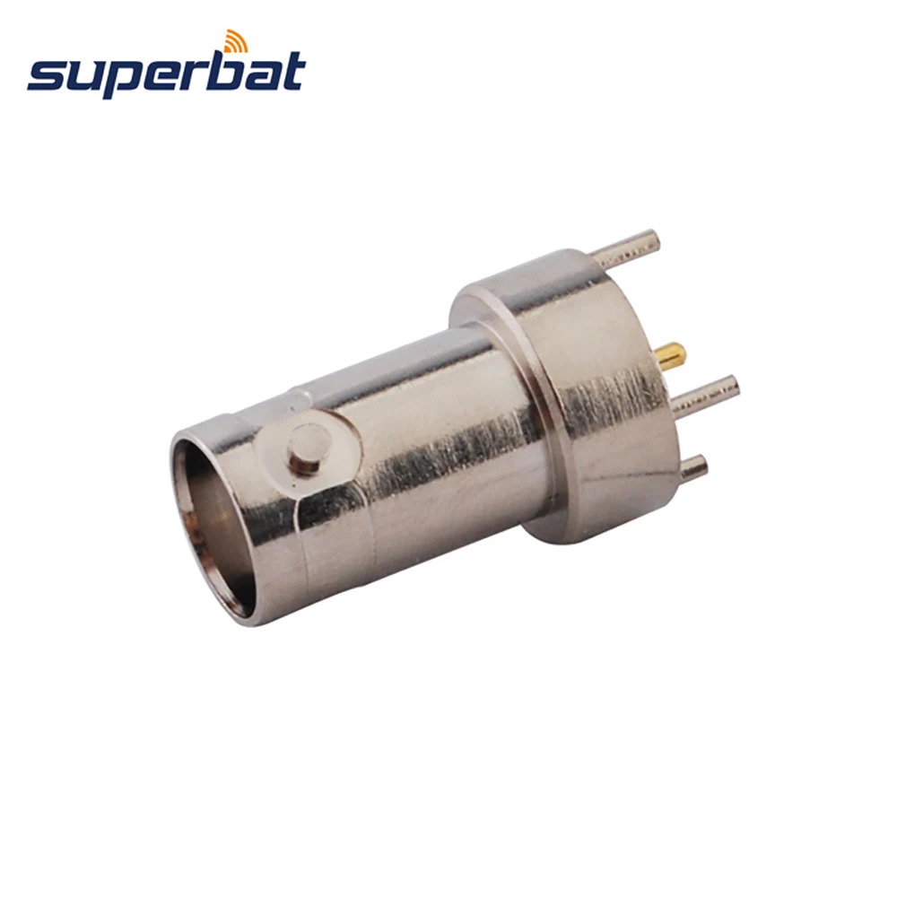 Superbat BNC Female Thru Hole Vertical PCB Mount Straight RF Coaxial Connector