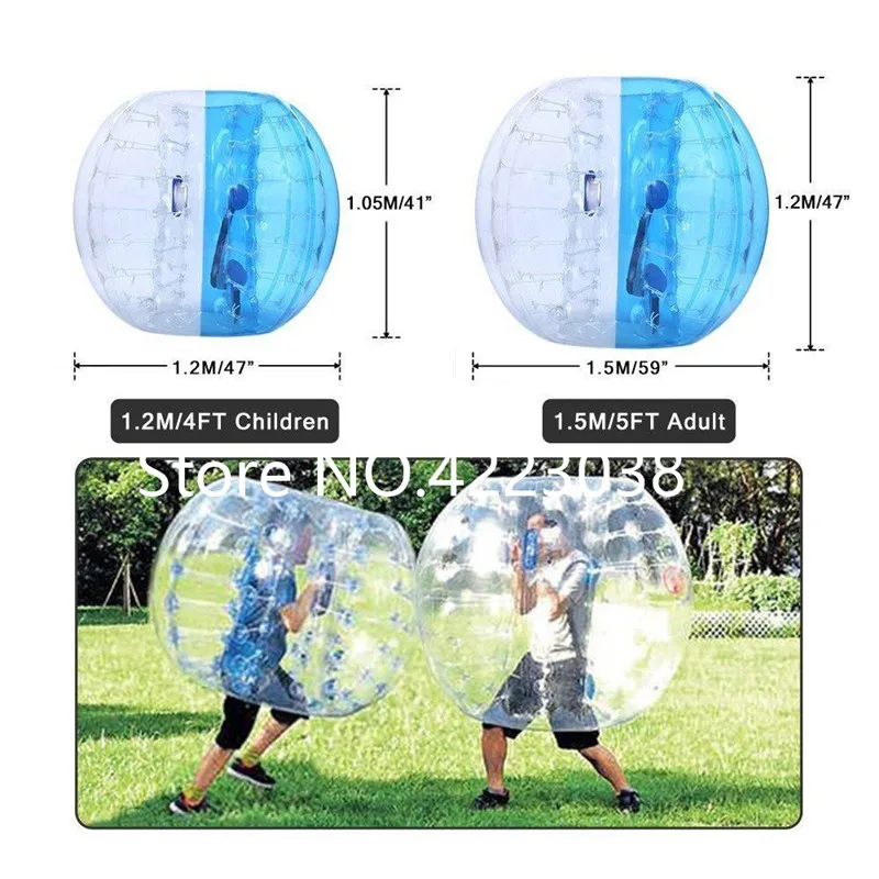 Free Shipping 1.2m 0.8mm TPU Inflatable Zorb Ball Bubble Soccer Ball Inflatable Human Hamster Ball Bumper Ball For Kids