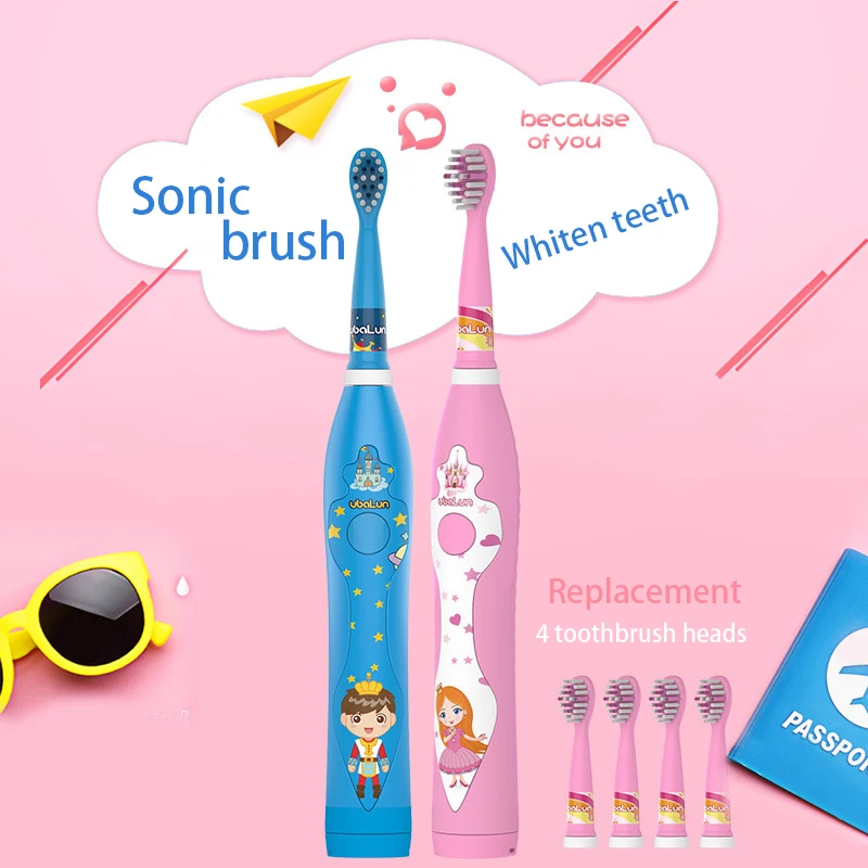 Electric Toothbrush For Kids Rechargable Toothbrush Sonic USB Portable Charger Charging 4 Heads Tooth Brush Electric