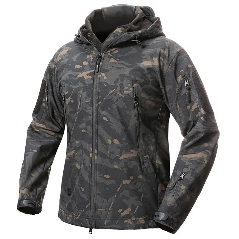 Waterproof Softshell Fleece Jacket Men Women Tactical Military Coat V.5 Camo Sport Camping Skiing Warm Hooded Stormsuit Outdoor