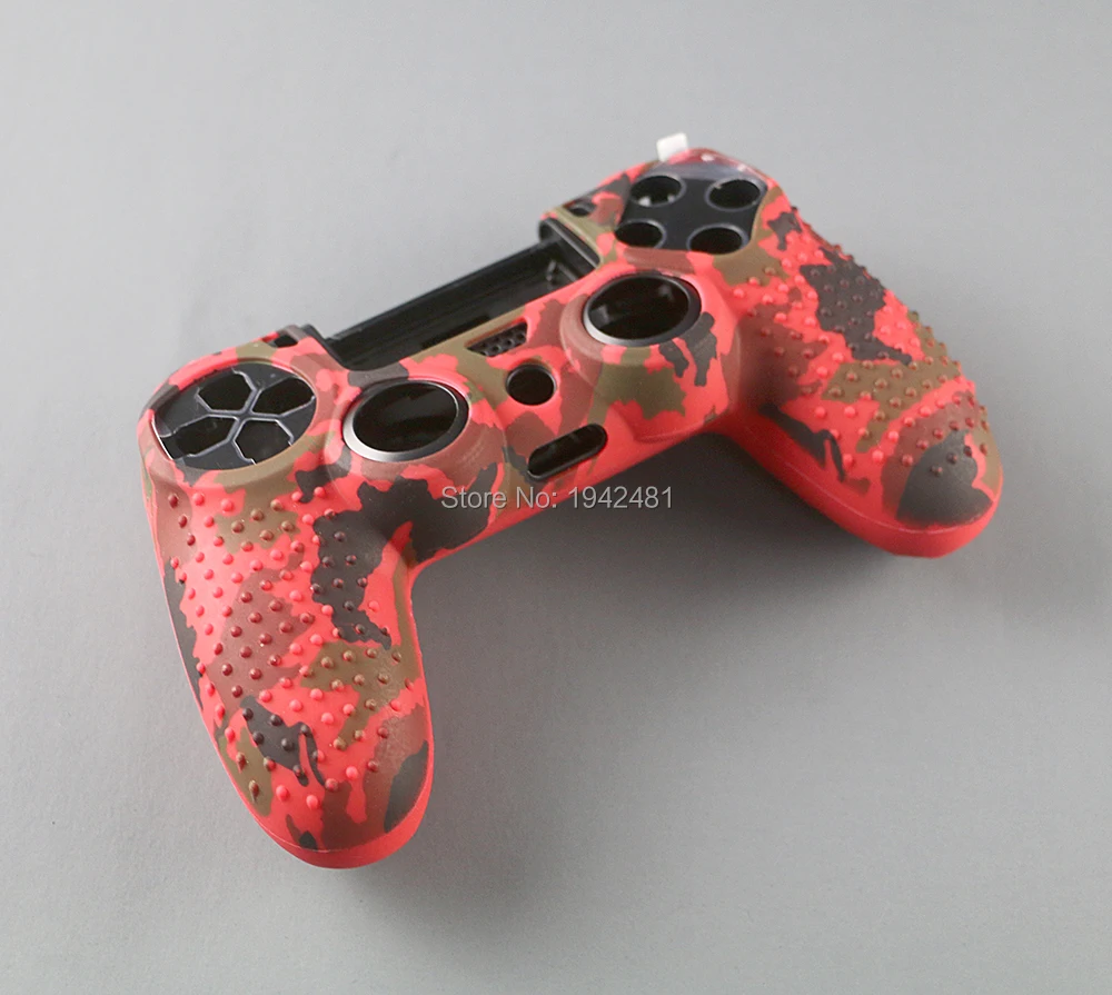 Camouflage Case Graffiti Studded Dots Silicone Rubber Gel Skin for Sony PS4 Slim/Pro Controller Cover Case for Dualshock4