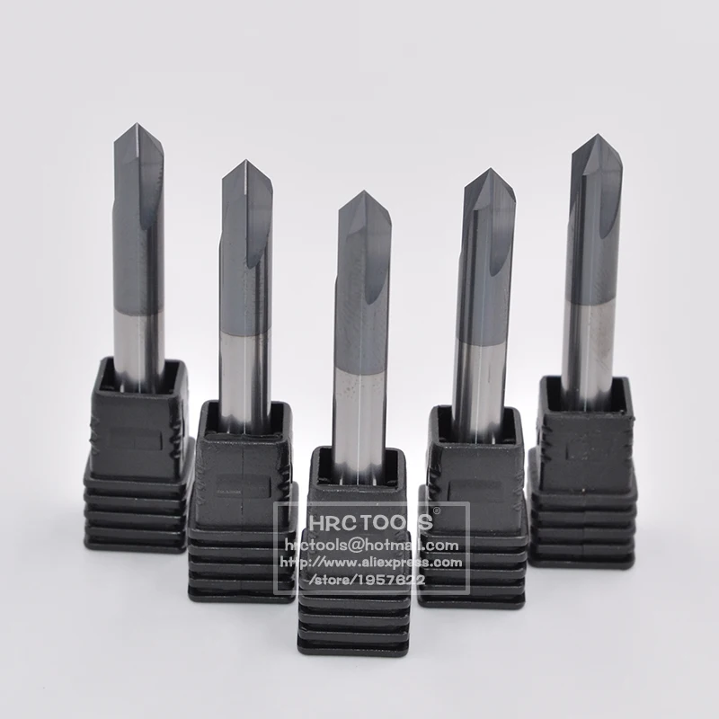 T6-4Dx120ax50L 3 Flutes Chamfer Mill 120 Degree End Milling Cutter Bit Carbide Dia 4mm