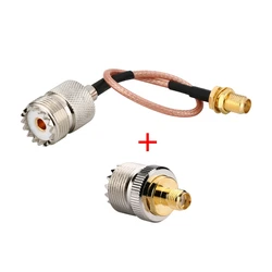 2 Kits SO239 UHF Female to SMA Female adapter + Pigtail Cable Antenna Connectors RG316 Handheld Radio Antenna Cable Connecting