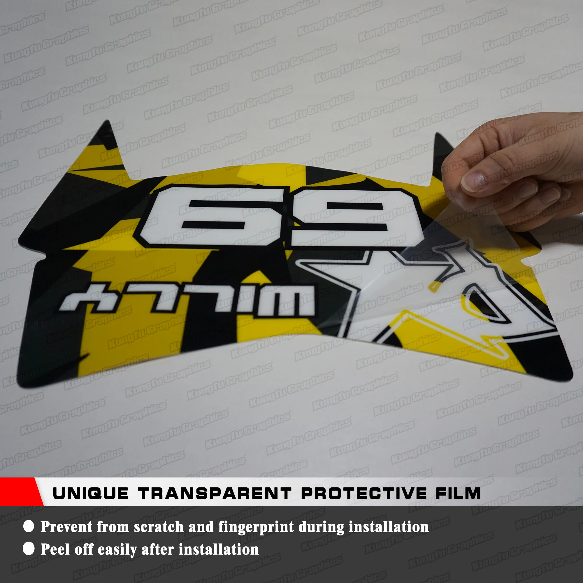 KUNGFU-pegatinas gráficas para Husaberg FS FC FE 400, 450, 501, 550, 650, 2001, 2002, 2003, 2004, 2005, amarillo, HGFECS0105003-KR