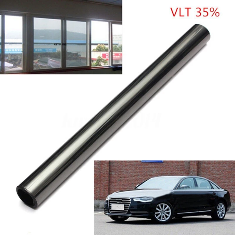 50cmX200cm Anti scratch adhesive polarizer film VLT35% Black metallized car window tint film