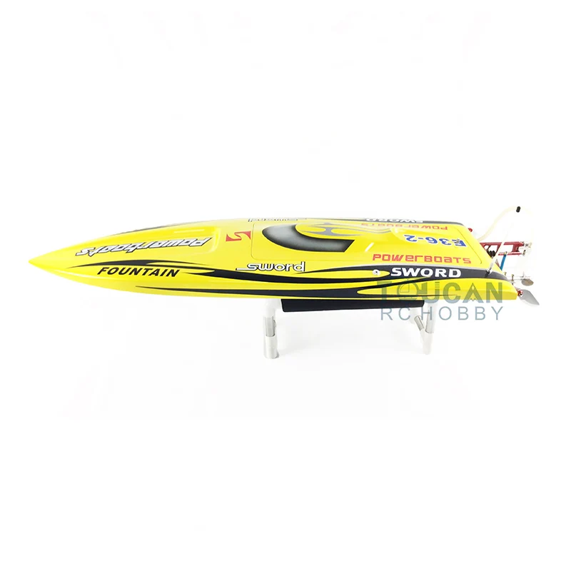 E36 RTR Sword Fiber Glass Racing Speed RC Boat W/1750kv Brushless Motor/120A ESC/Servo/Remote Control Boat Yellow THZH0037