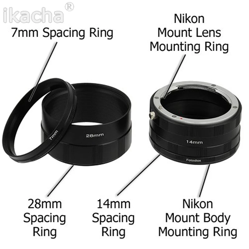 Macro Extension Tube Lens Adapter Ring for Nikon AI D7100 D5200 D5000 D3100 D3200 D800 D610 D90 D80 D60 D4 D3 D750 D1