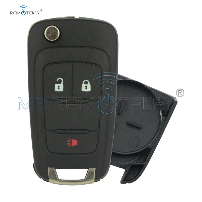 Remtekey 20873621 Flip key shell 2 button with panic OHT01060512 for Chevrolet Equinox Sonic 2010 2011 2012 2013 2014 2015