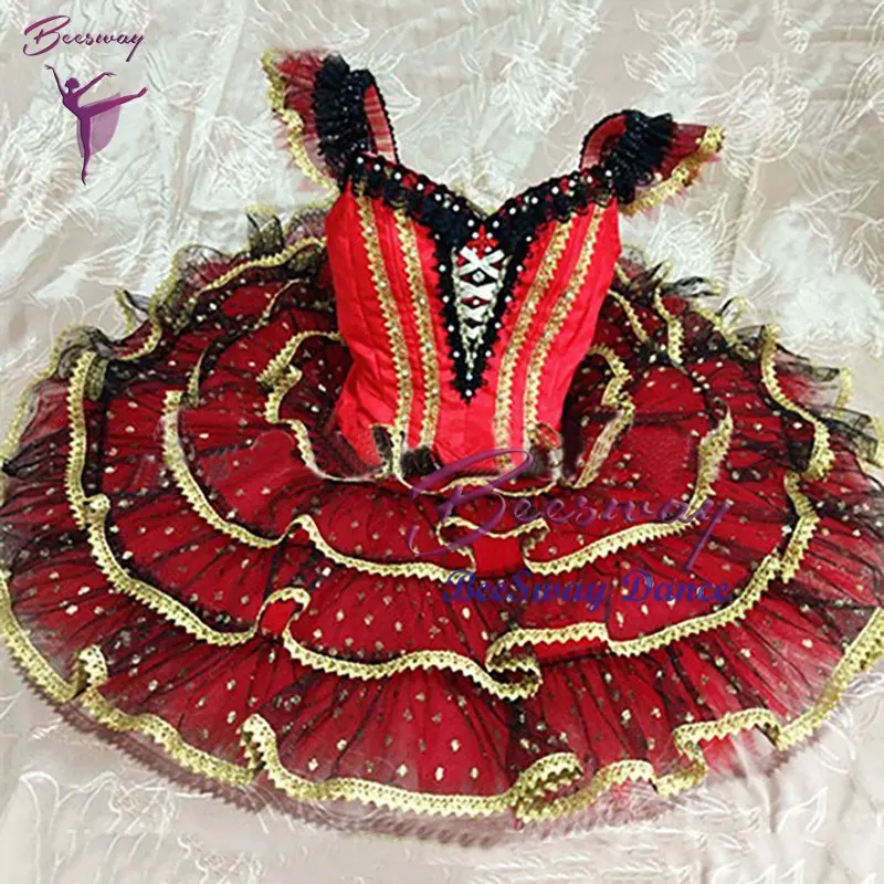 Don Quixote Professional Ballet Tutu Women Spanish Ballet Performance Pancake Tutus for girls dance costume