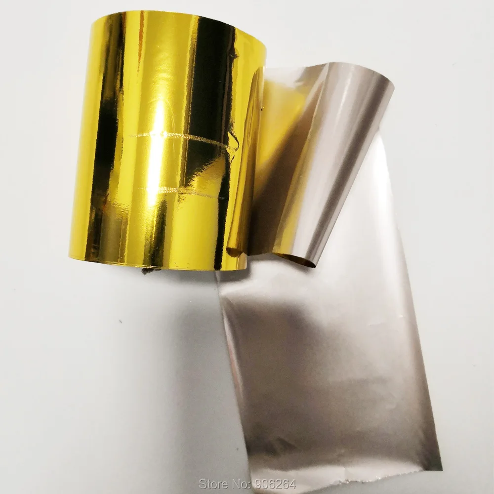 Free Ship 2 Rolls(Gold and Silver) Hot Foil Stamping Heat Transfer Anodized Gilded Paper with Cost Fee