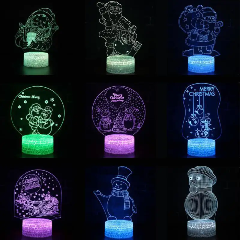 

Santa Claus Party Decoration Strange lamp Children's room decoration 3D nightlight Remote Touch switch 7 color change led lamp