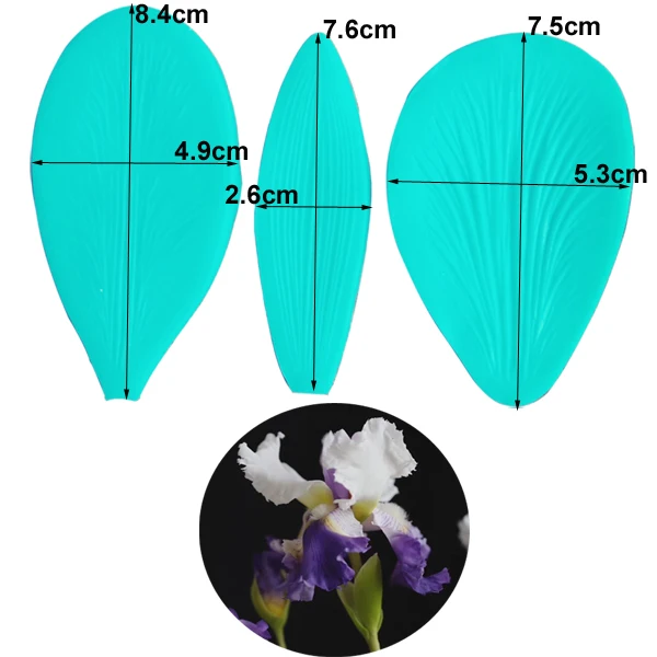 Cymbidium Cattleya Orchid Petal Veiners Flower Mold and Cutter Cake Decorating Tools Sugarcraft Resin Clay Moulds CS210