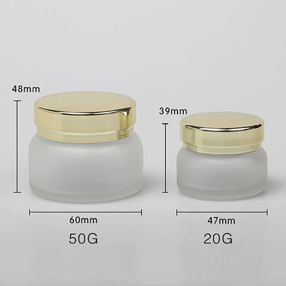 

China Suppliers 50ml empty face cream packaging with screw cap, frosted/clear luxury skincare glass jar for serum