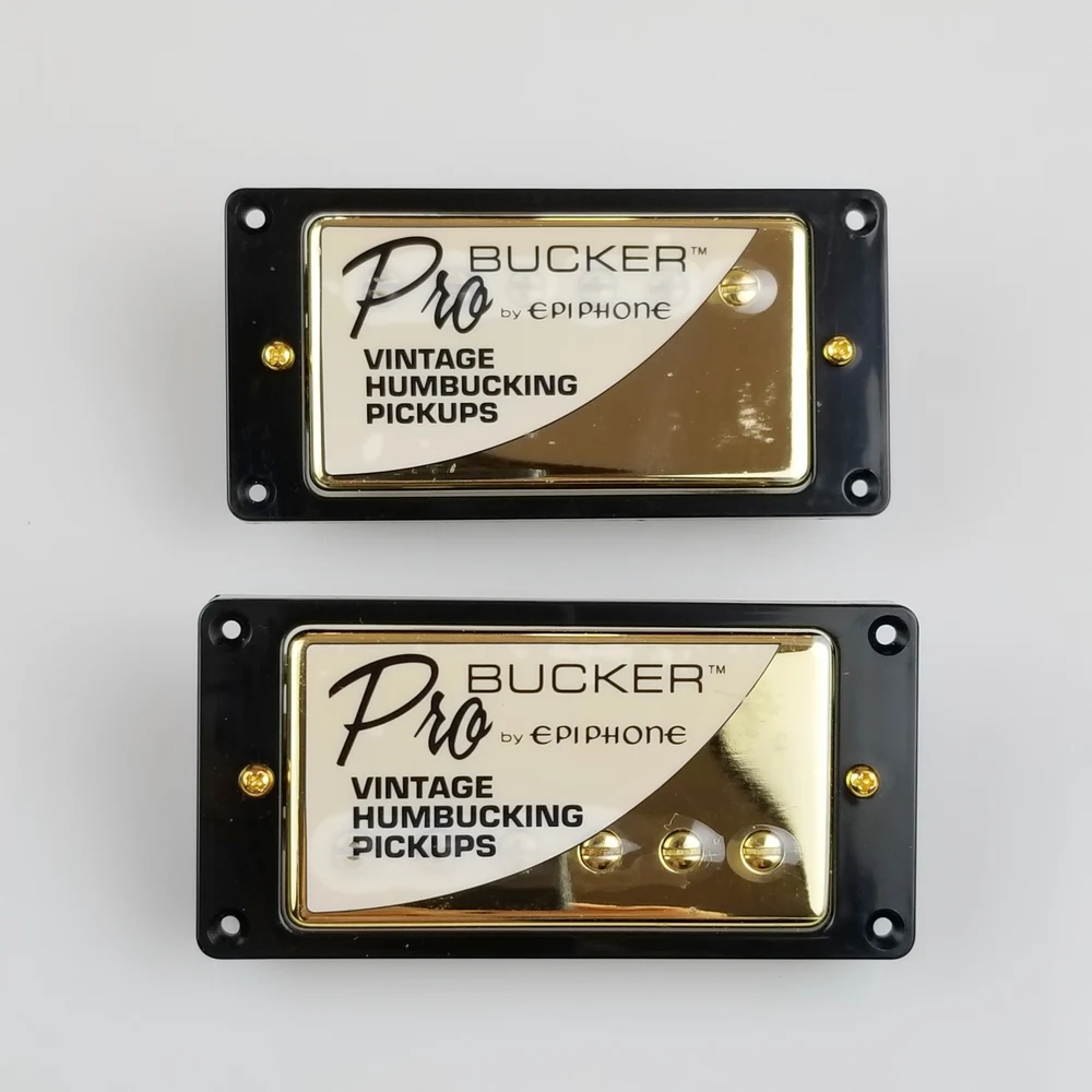 1 Set Original Genuine Epi LP Standard PRO Electric Guitar Alnico Humbucker Pickup Nickel / Gold Cover