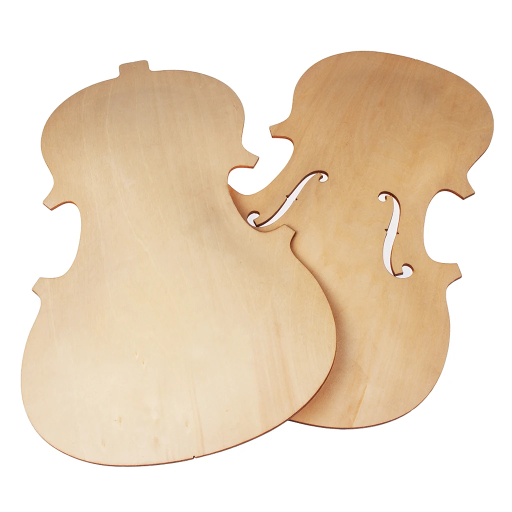 Solid Wood Unfinished Violin Top Front Panel & Back Plate Set for 4/4 3/4 1/2 1/4 1/8 Violin Fiddle DIY Making
