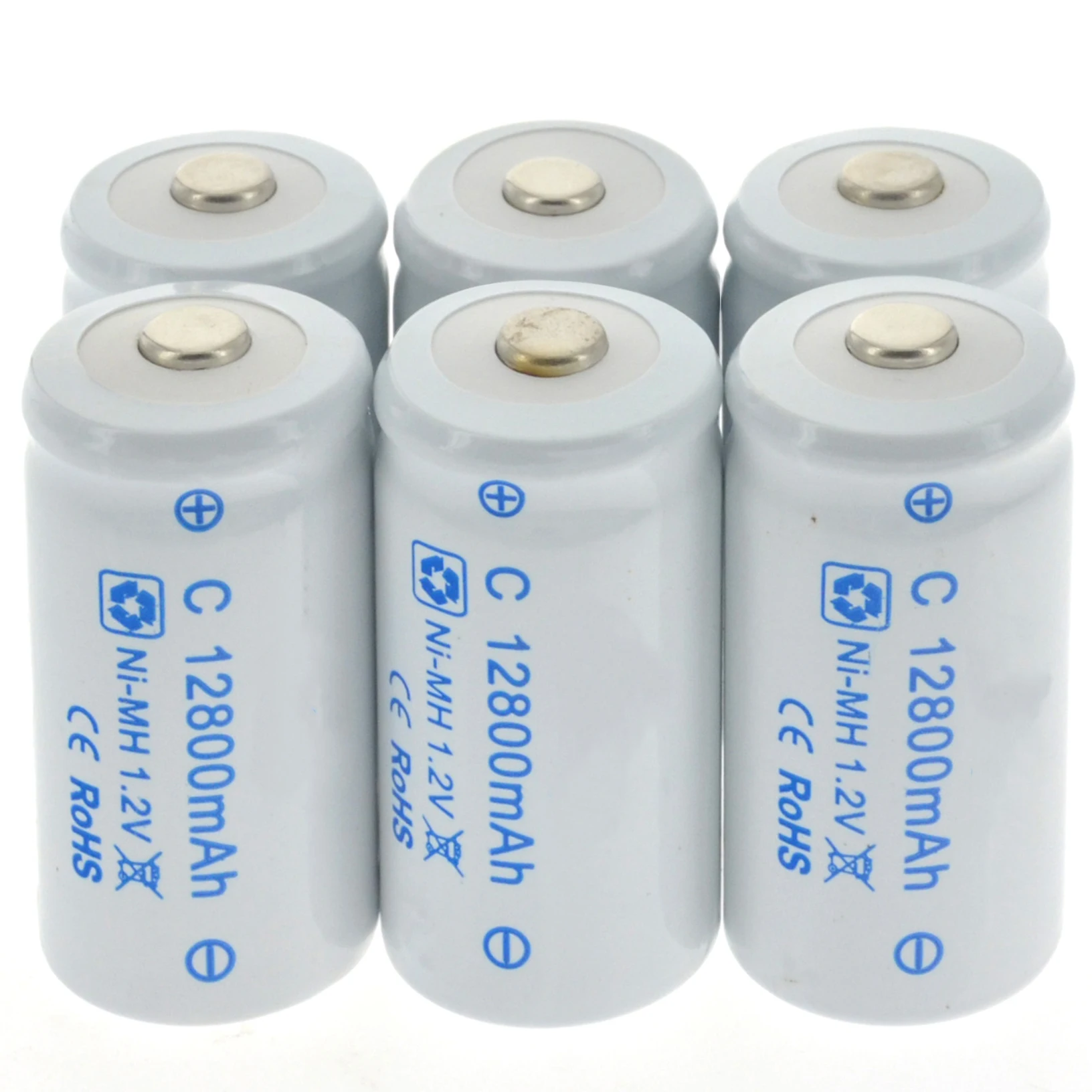 Baterías recargables de tamaño C, pilas de 12800mAh, 1,2 V, R14, célula C, NI-MH, 1-20 Uds.