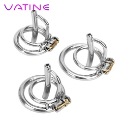 VATINE Stainless Steel Cock Lock  Penis Ring Male Chastity Device Sex Toys For Men Penis Cage With Catheter Adult Games