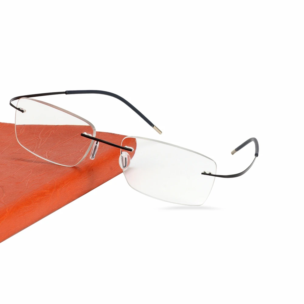 Titanium Rimless Glasses Myopia Glasses Photochromic glasses Men Women Chameleon Glasses Lens with Diopters -1.0 1.5 2.0 2.5 3.0