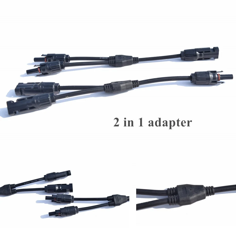 Collegamento del connettore solare femmina maschio strumento solare tipo Y con cavo metallico cavo solare pv parallelo ramo connettore pannello di derivazione
